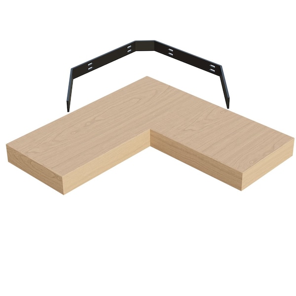 Designs Of Distinction 10" X 24" X 24" Furniture Grade Corner Floating Shelf - Cherry 01MFL102424CH1 - main